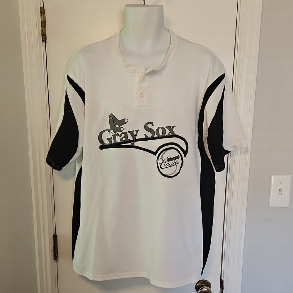 Gray Sox White and Black Jersey